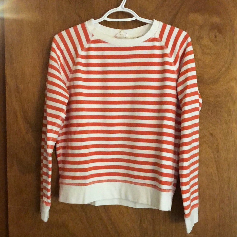 Levi’s W’s Orange & White Striped Sweatshirt ~ Large